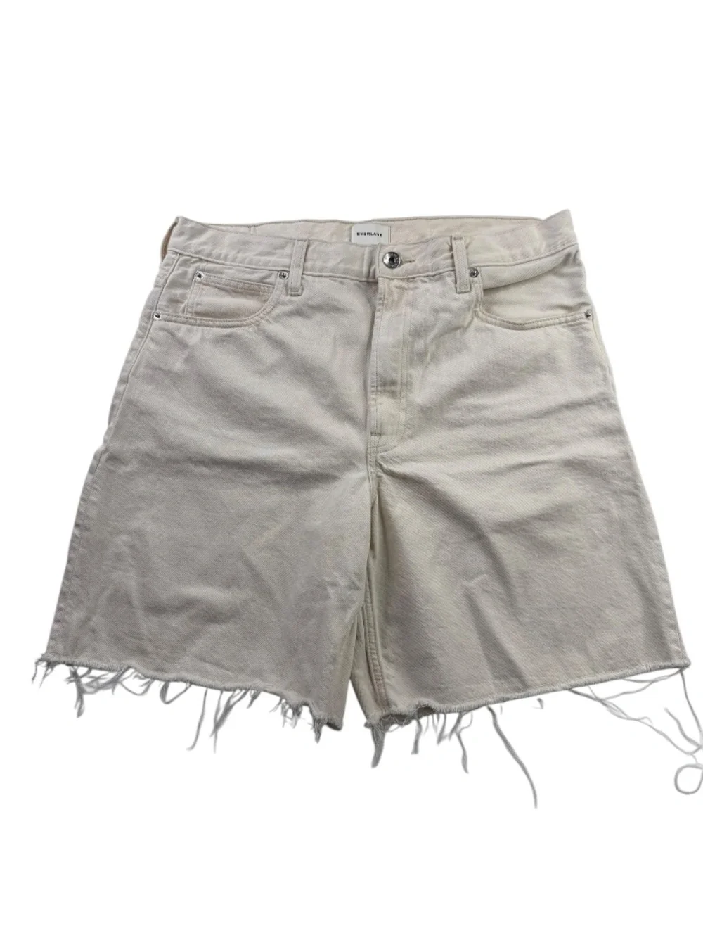 Everlane The OG Baggy Jean Shorts Frayed Hem Bone Sz 31R